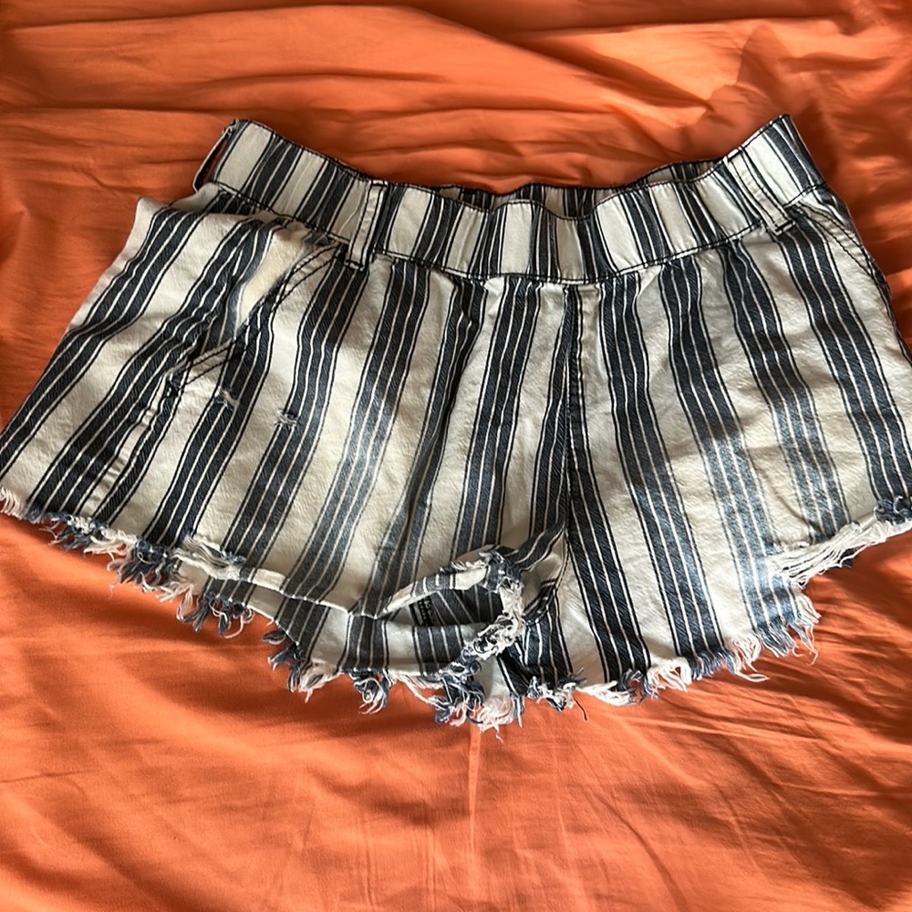 Black and white stripped shorts